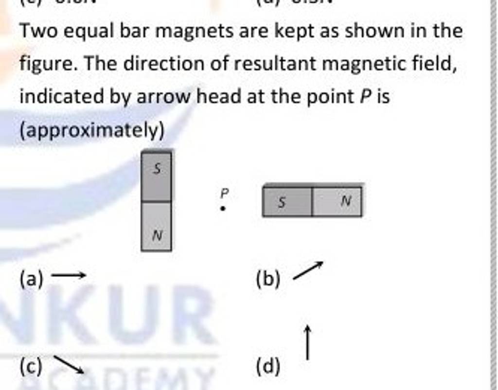 Two equal bar are kept as shown in the figure. The direction of r..