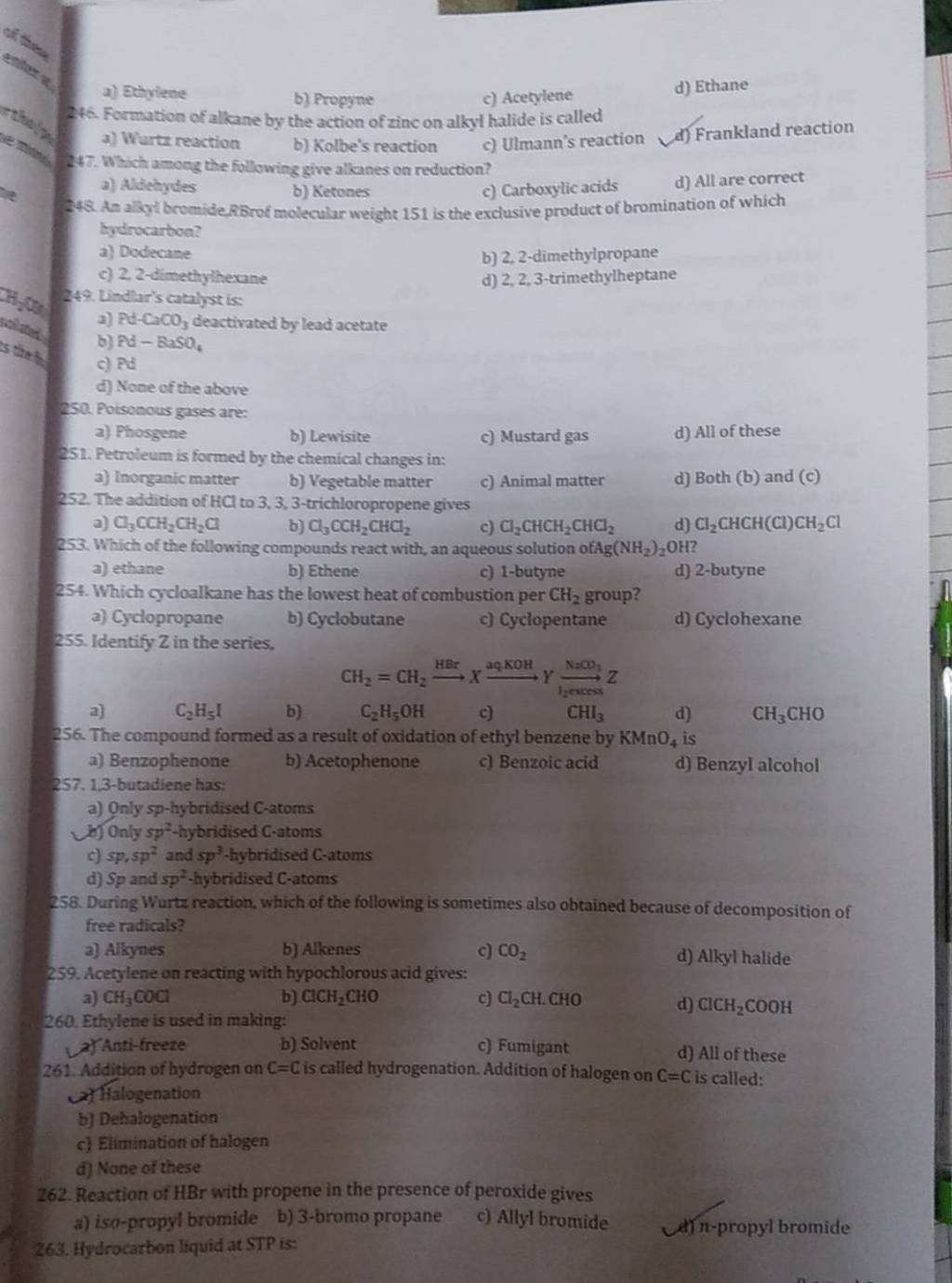 Which cycloalkane has the lowest heat of combustion per CH2 group? | Filo