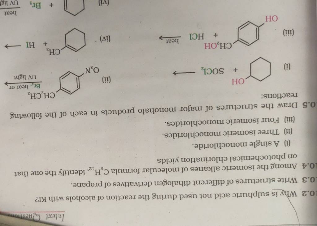 0-2-why-is-sulphuric-acid-not-used-during-the-reaction-of-alcohols-with-k