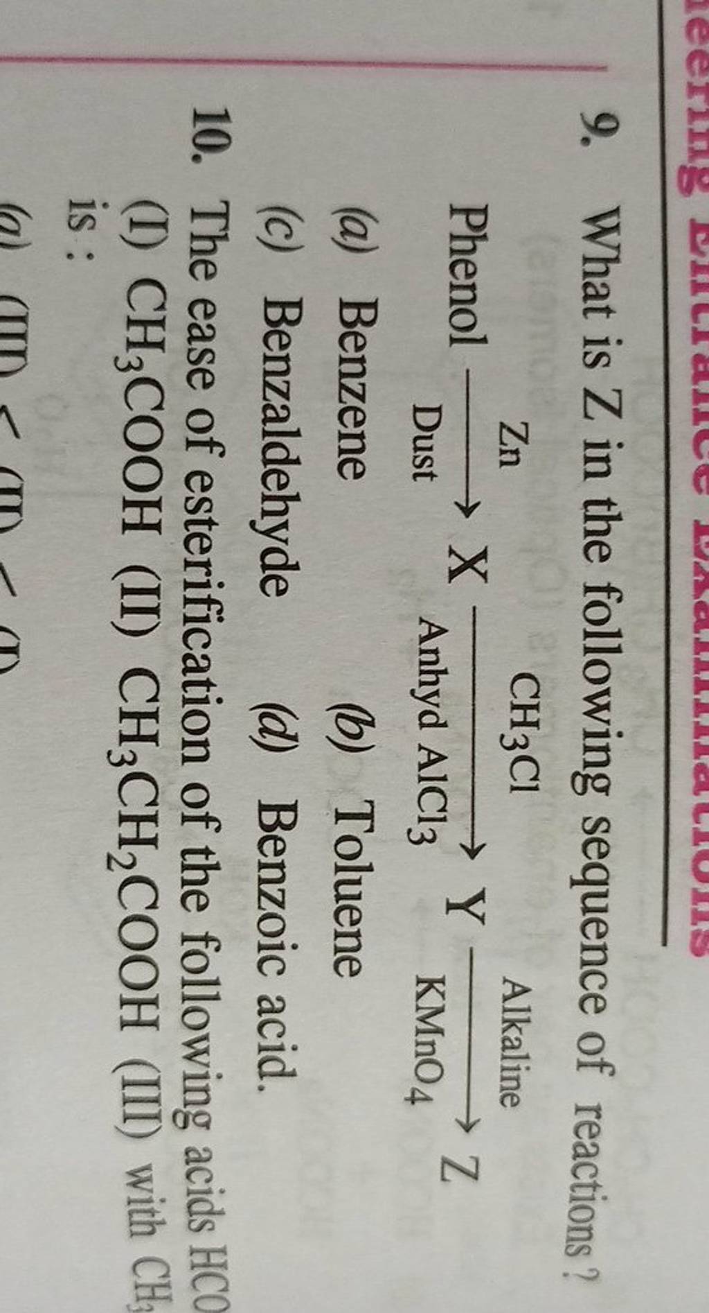 what-is-z-in-the-following-sequence-of-reactions-filo