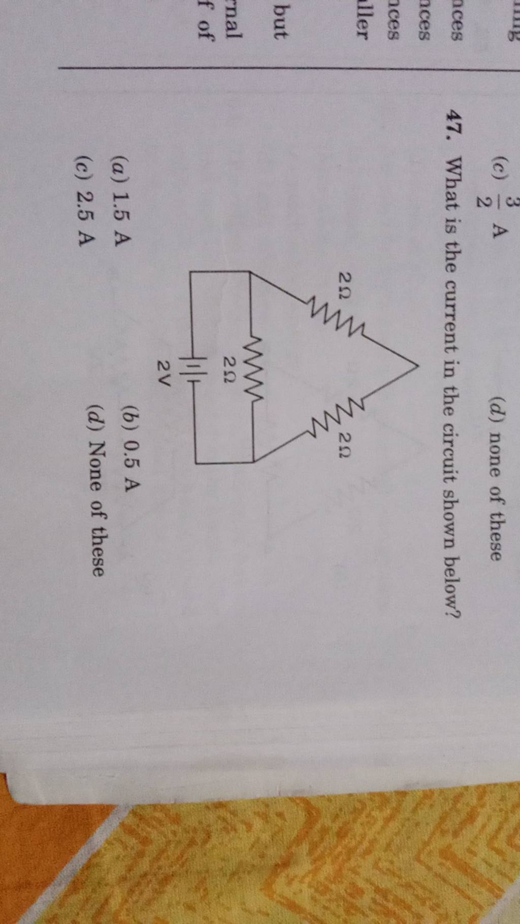 What Is The Current In The Circuit Represented In The Diagram Below at ...