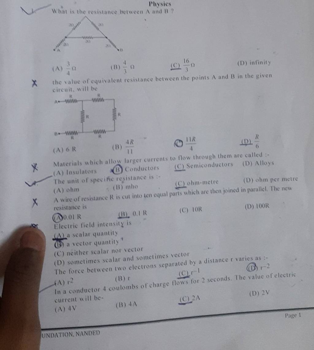 Materials which allow larger currents to flow through them are called (A..