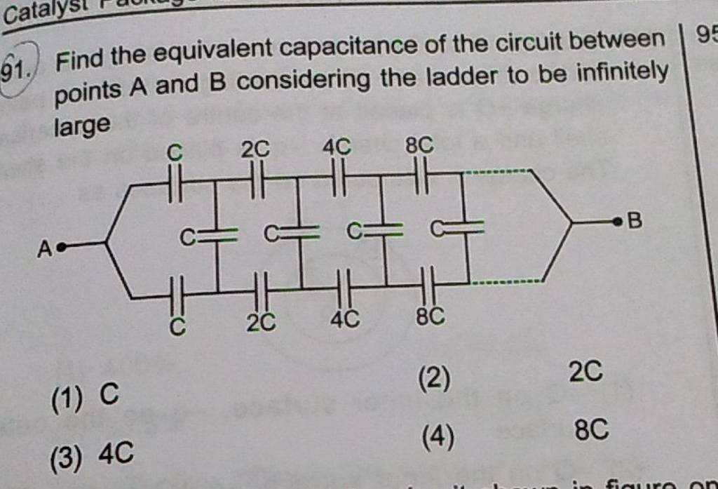 Find The Equivalent Capacitance Of The Circuit Between Points A And B Con..