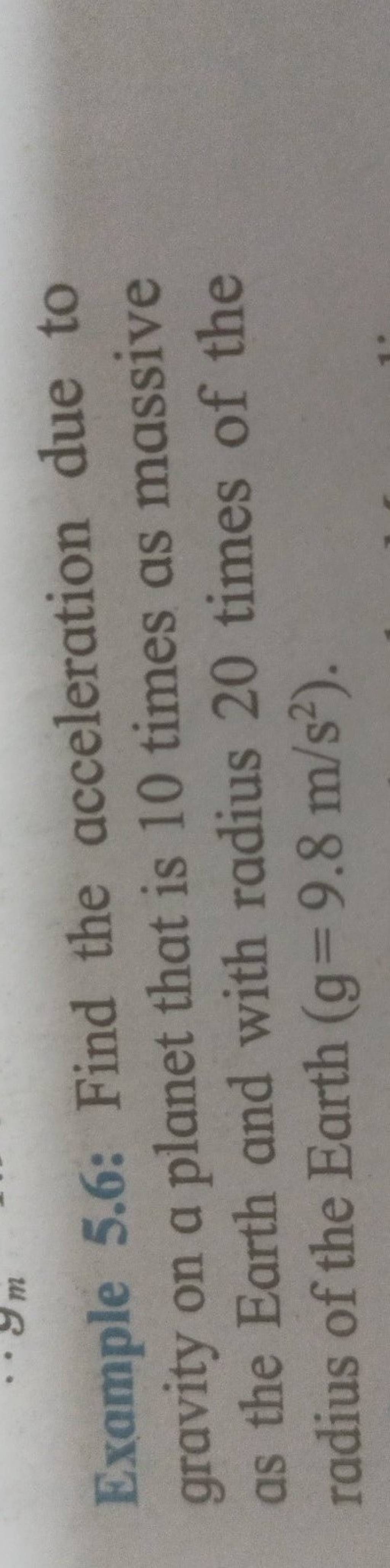 example-5-6-find-the-acceleration-due-to-gravity-on-a-planet-that-is-10