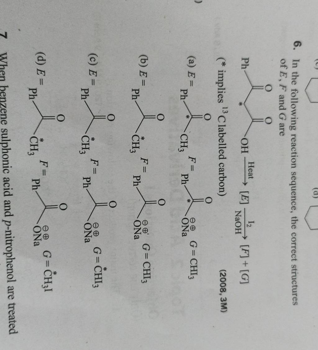 In The Following Reaction Sequence The Correct Structures Of Ef And G A 2215