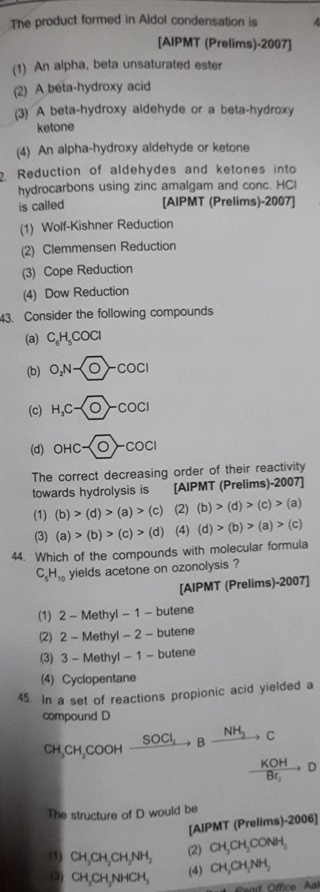 Reduction of aldehydes and ketones into hydrocarbons using zinc amalgam a..