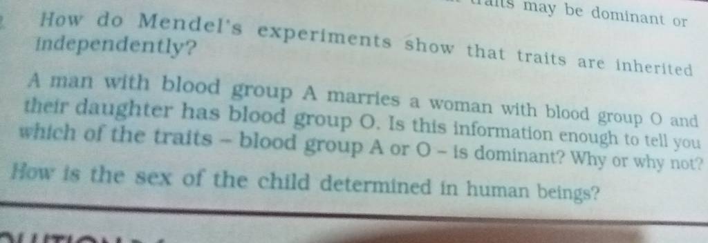 How Do Mendels Experiments Show That Traits Are Inherited Independently