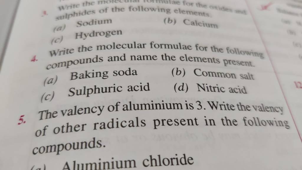 write-the-molecular-formulae-for-the-following-compounds-and-name-the-ele