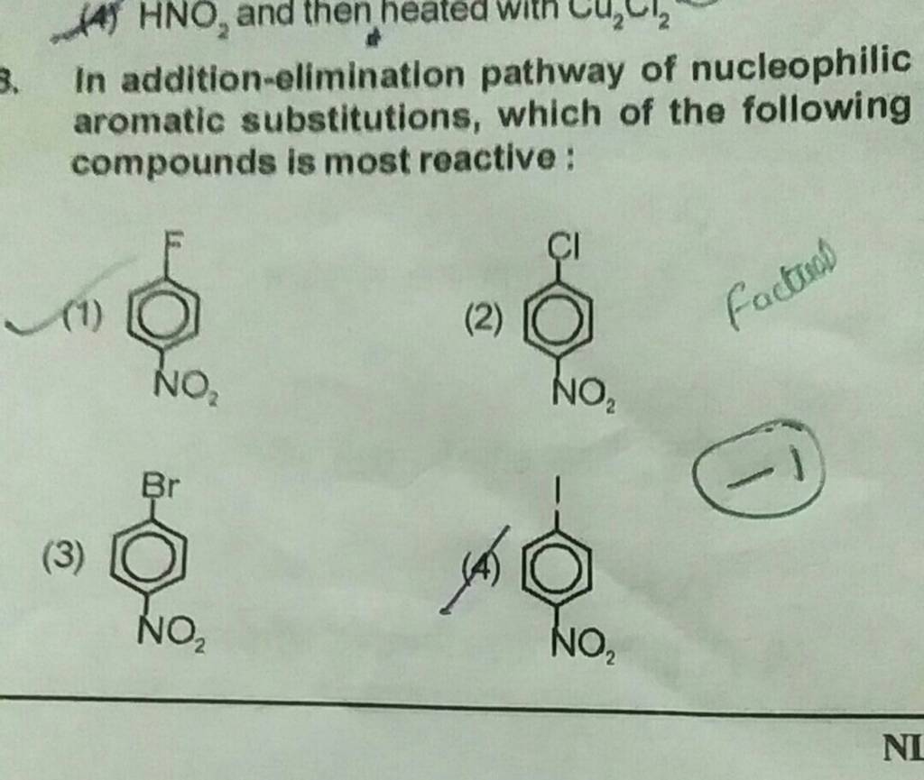 In addition-elimination pathway of nucleophilic aromatic substitutions, w..