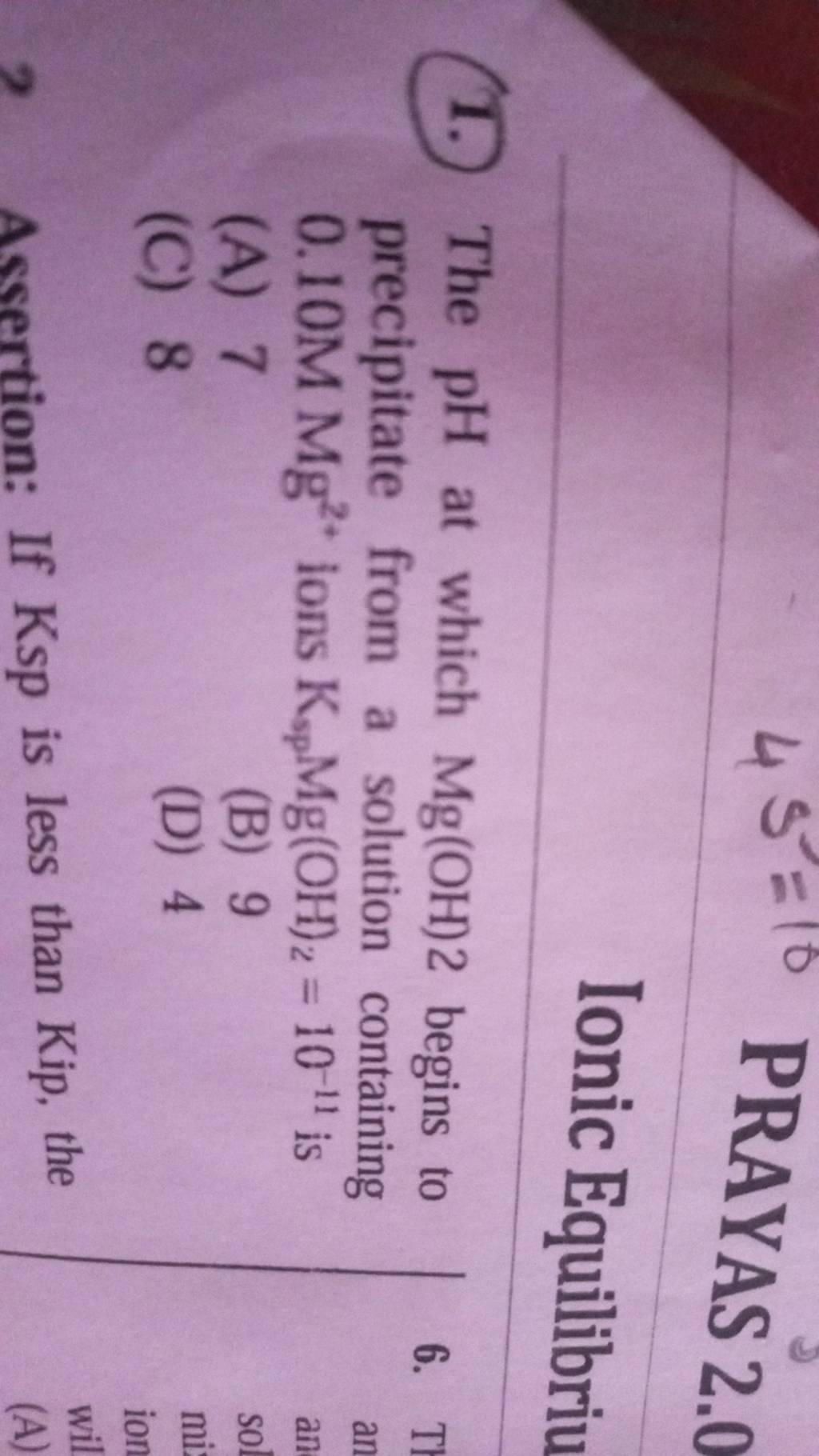 Ionic Equilibriu 1 The PH At Which Mg OH 2 Begins To Precipitate From ionic-equilibriu-1-the-ph-at-which-mg-oh-2-begins-to-precipitate-from