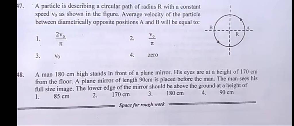 A particle is describing a circular path of radius R with a constant spee..