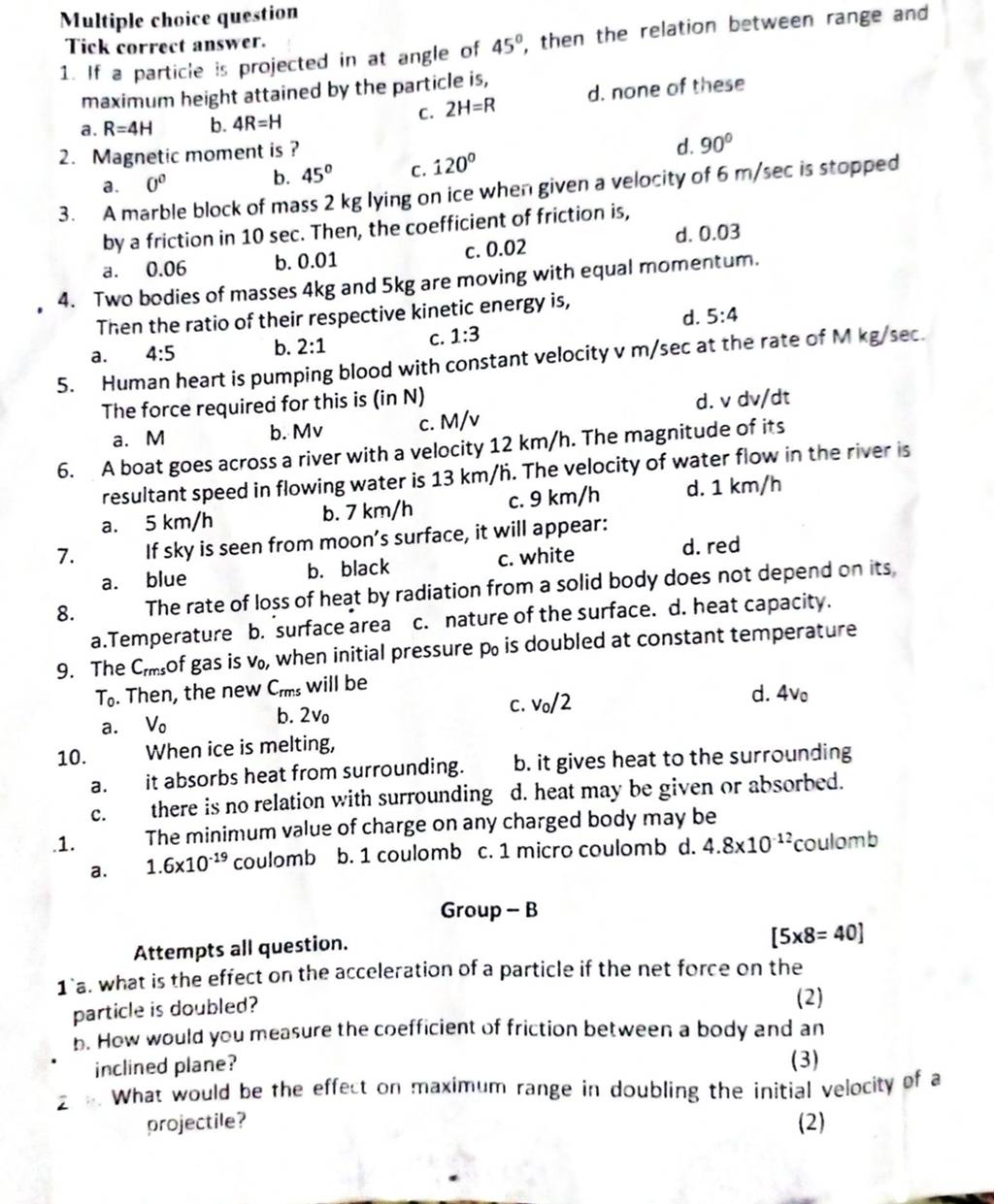 Group - B Attempts All Question. [5 ×8=40] 1 A. What Is The Effect On The..