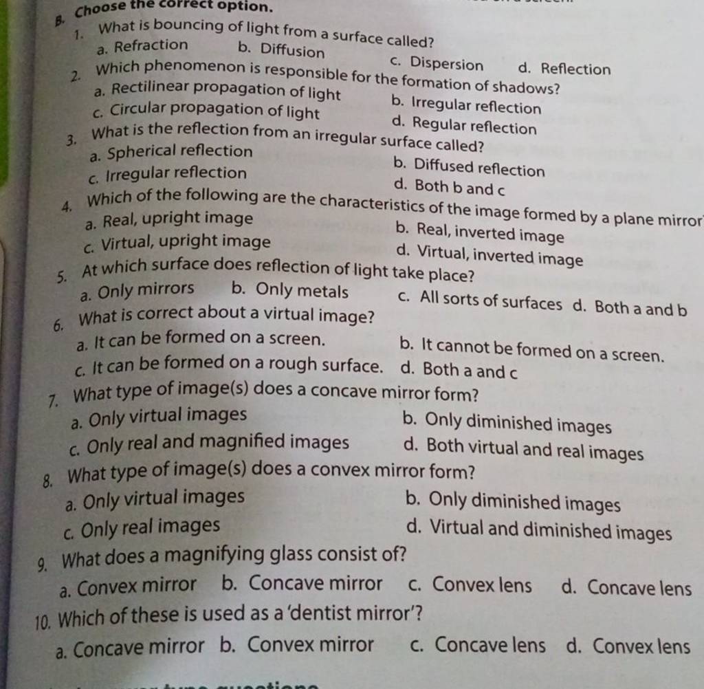 What type of image(s) does a concave mirror form? Filo