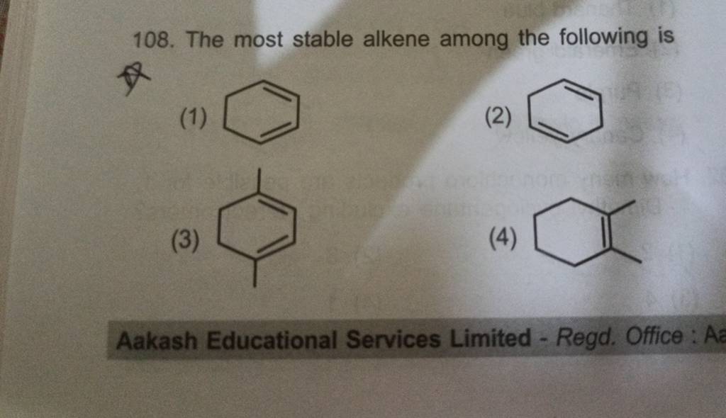 the-most-stable-alkene-among-the-following-is-filo