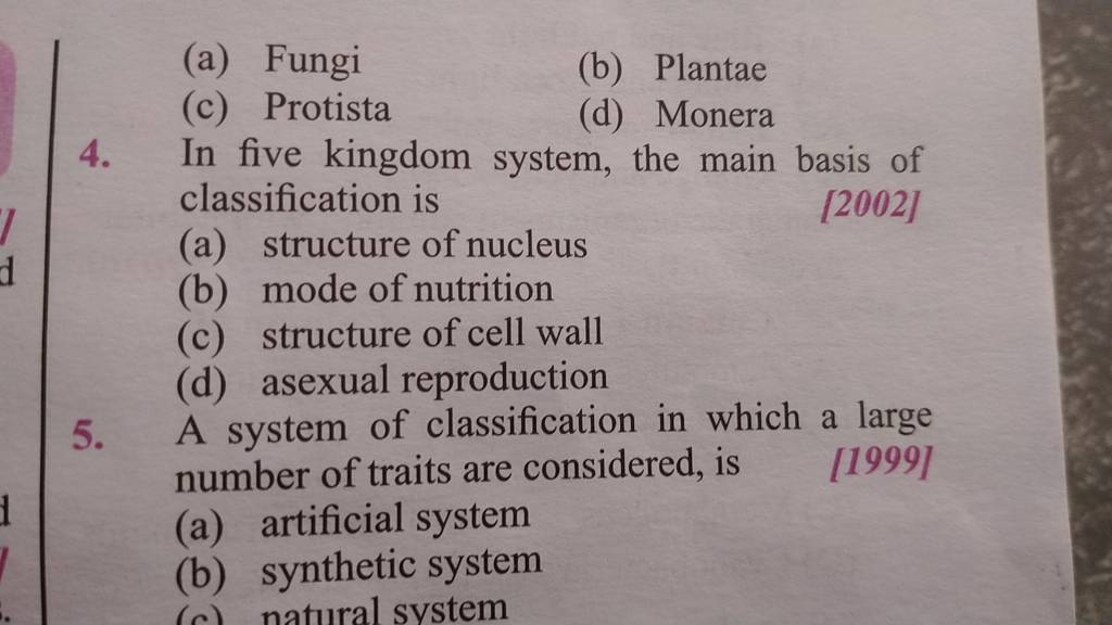 In five kingdom system, the main basis of classification is Filo