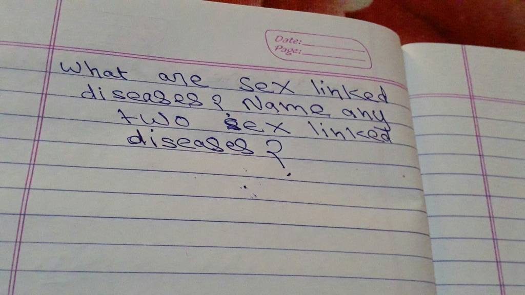 What Are Sex Linked Diseases Name Any Two Sex Linked Diseases Filo