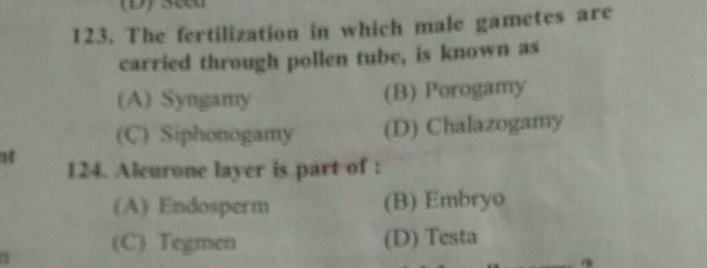 The Fertilization In Which Male Gametes Are Carried Through Pollen Tube 