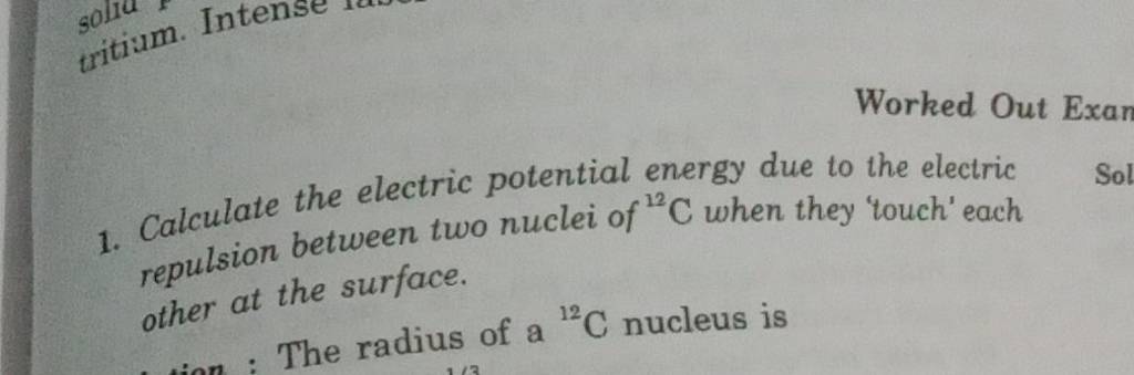 Worked Out Exar 1 Calculate The Electric Potential Energy Due To The Ele 2564