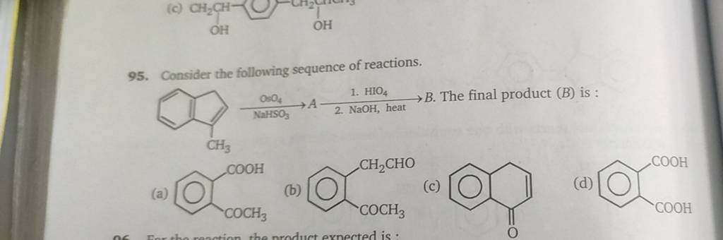 Consider the following sequence of reactions. | Filo
