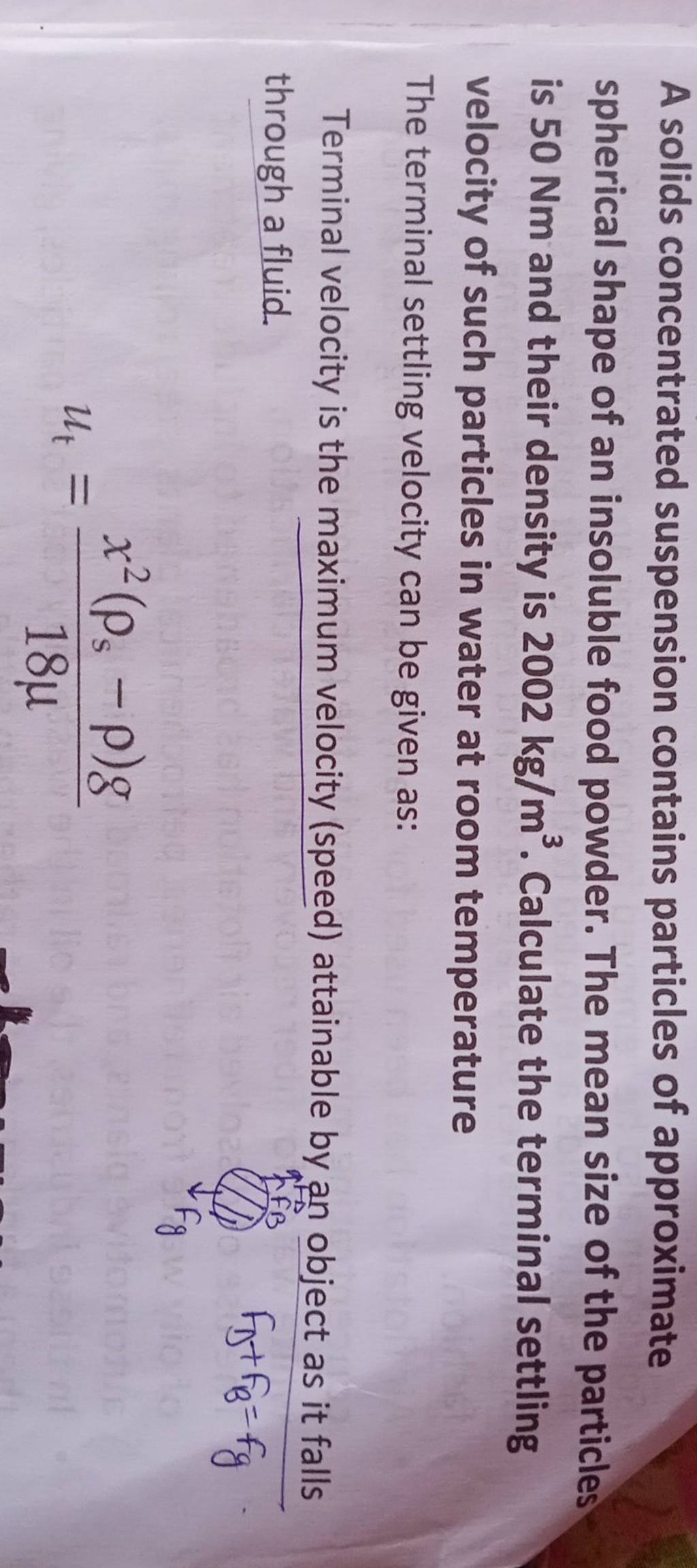 A solids concentrated suspension contains particles of approximate spheri..
