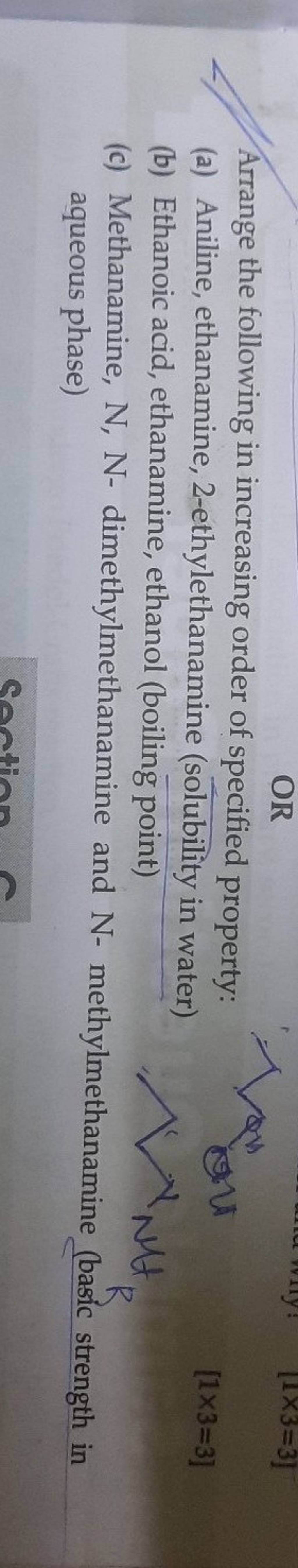 Arrange the following in increasing order of specified property a anil 