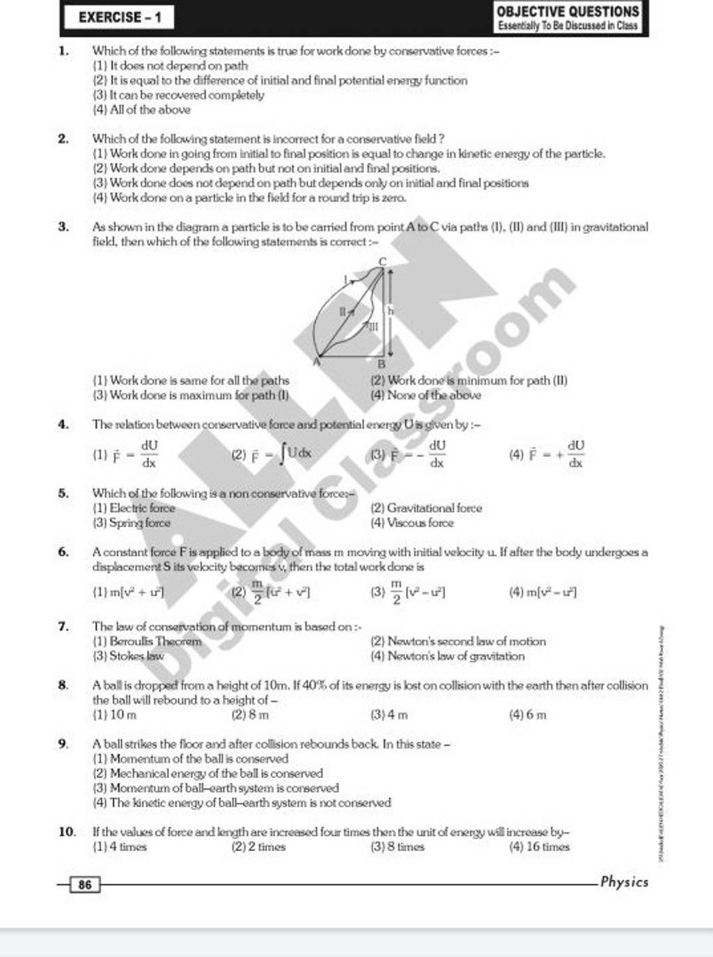 As shown in the diagram a particle is to be carried from point A to C via..