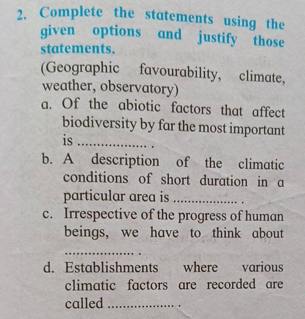 Complete The Statements Using The Given Options And Justify Those Stateme..