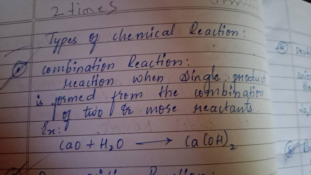 2 times Types of chemical Reaction (8) Combination Reaction meaction wh..