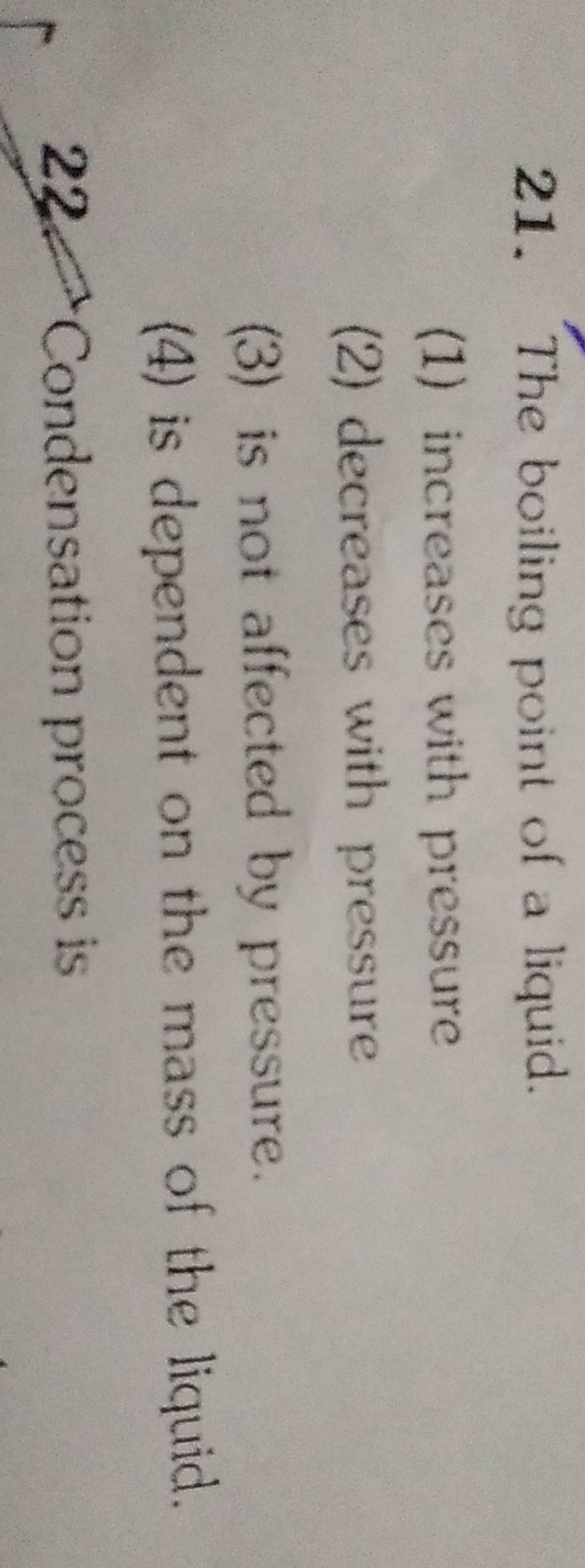 The boiling point of a liquid. Filo