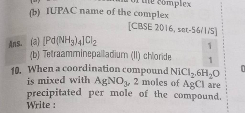 (b) IUPAC Name Of The Complex | Filo