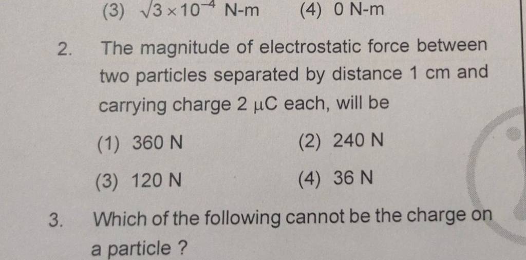 the magnitude of the electrostatic force between