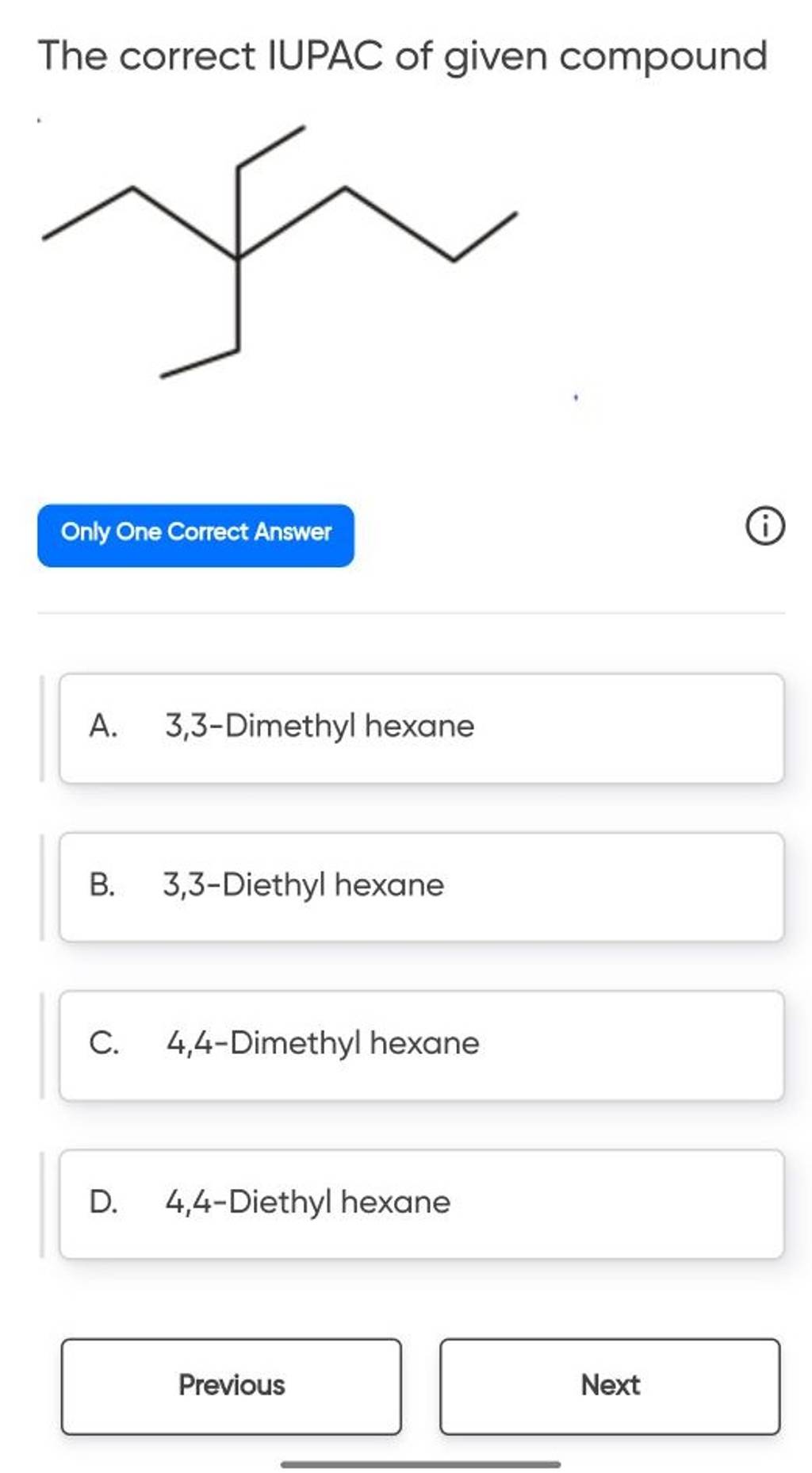 The correct IUPAC of given compound Only One Correct Answer | Filo