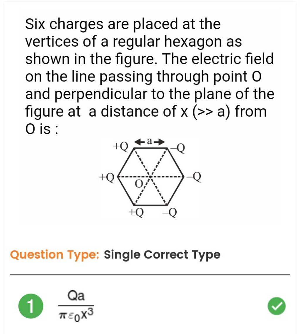 six-charges-are-placed-at-the-vertices-of-a-regular-hexagon-as-shown-in-t