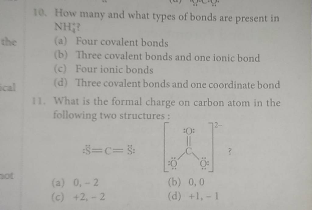 How Many And What Types Of Bonds Are Present In NH4 ? | Filo