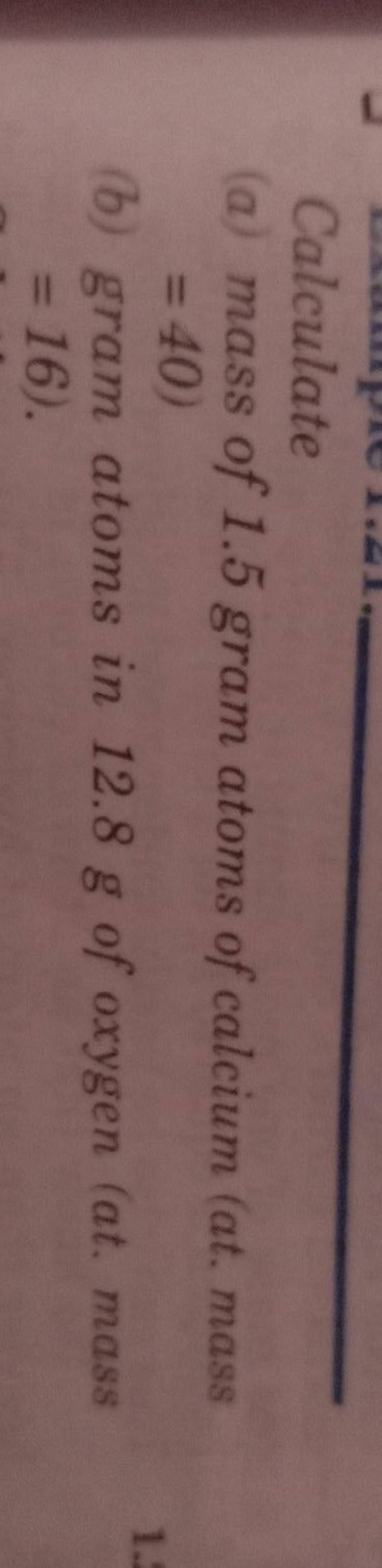 calculate mass of 2.5 gram atoms of magnesium
