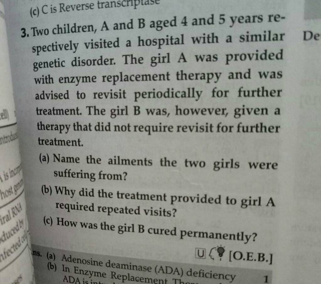 3. Two Children, A And B Aged 4 And 5 Years Respectively Visited A Hospit..