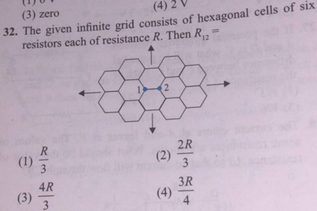 The given infinite grid consists of hexagonal cells of six resistors each..