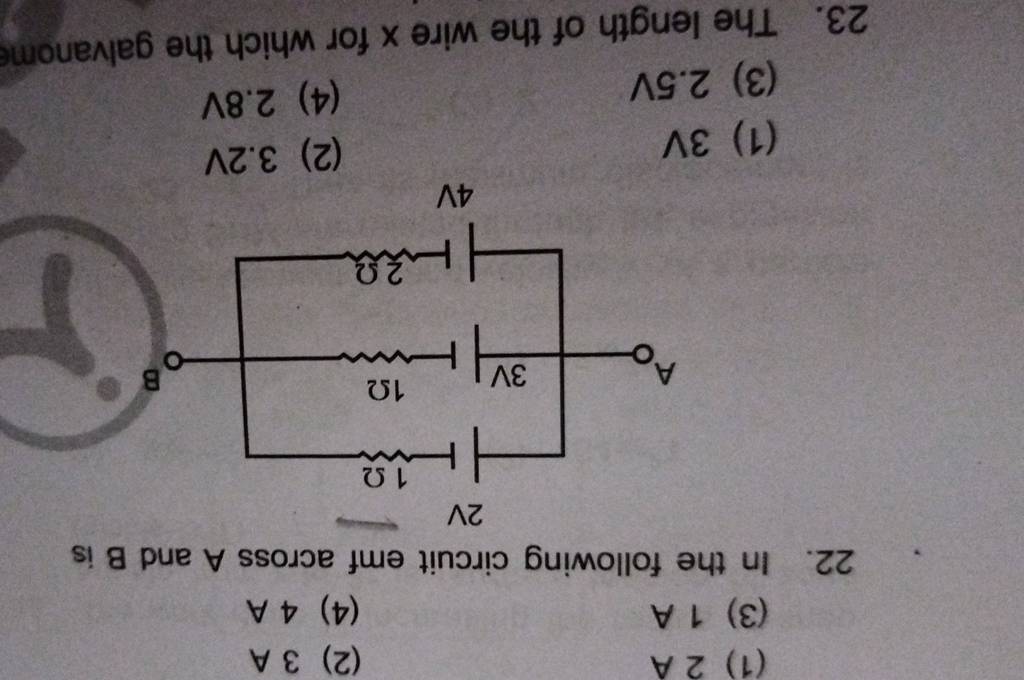 In The Following Circuit Emf Across A And B Is | Filo