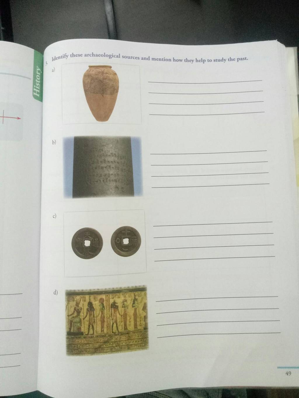 Identify these archaeological sources and mention how they help to study