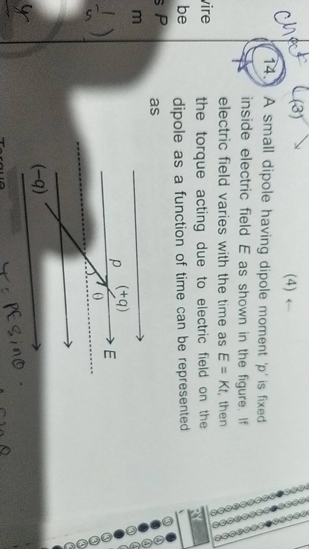 14-a-small-dipole-having-dipole-moment-p-is-fixed-inside-electric