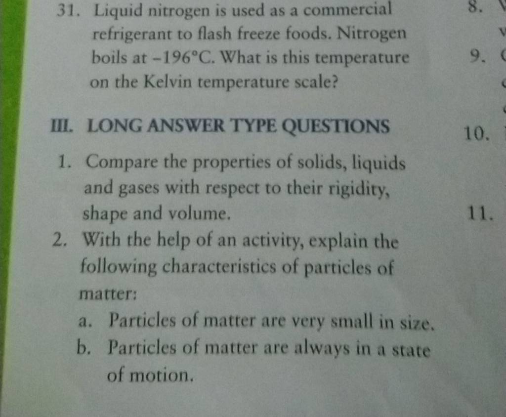 31. Liquid nitrogen is used as a commercial refrigerant to flash freeze f..