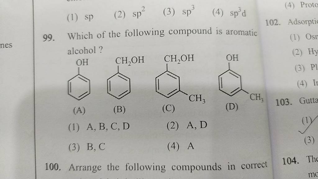 which-of-the-following-compound-is-aromatic-alcohol-a-b-c-d