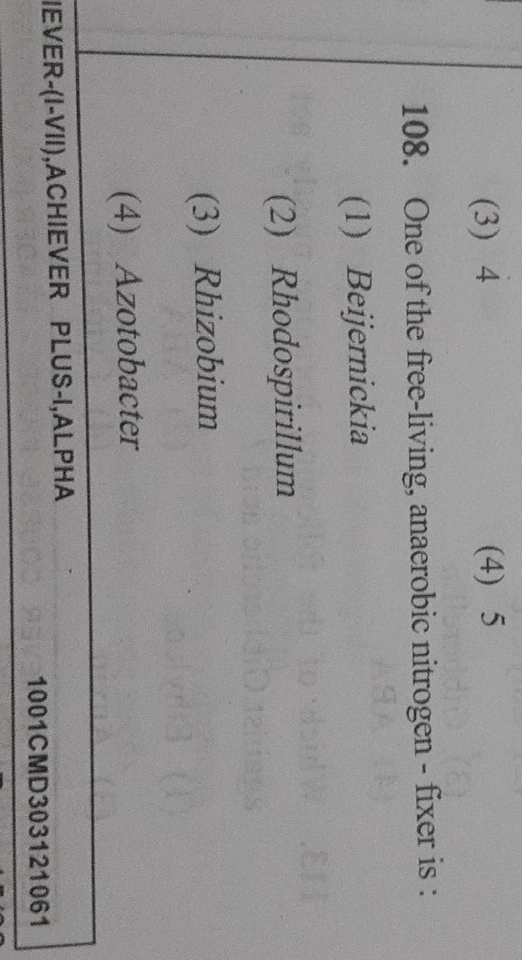 One of the free living anaerobic nitrogen fixer is : Filo One of the free living anaerobic nitrogen fixer is : Filo