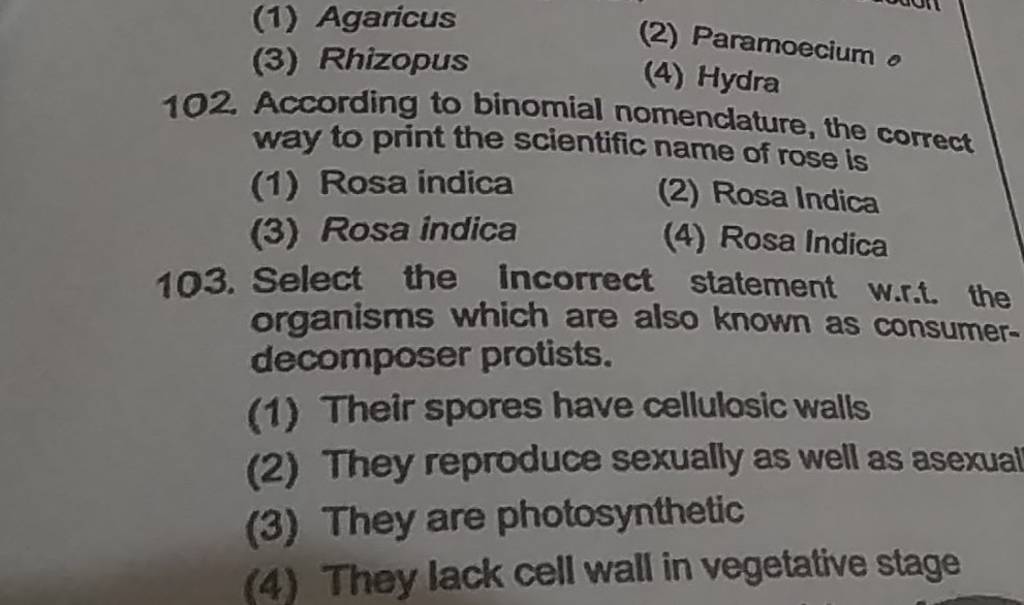 According to binomial nomenclature, the correct way to print the scientif..