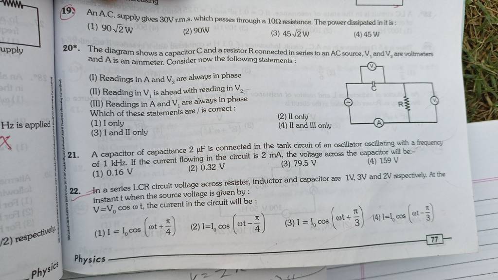 A capacitor of capacitance 2μF is connected in the tank circuit of an osc..