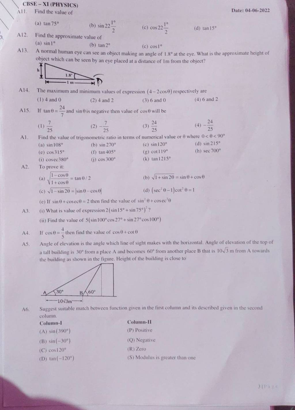 a3-i-what-is-value-of-expression-2-sin15-sin75-2-ii-find-the-val