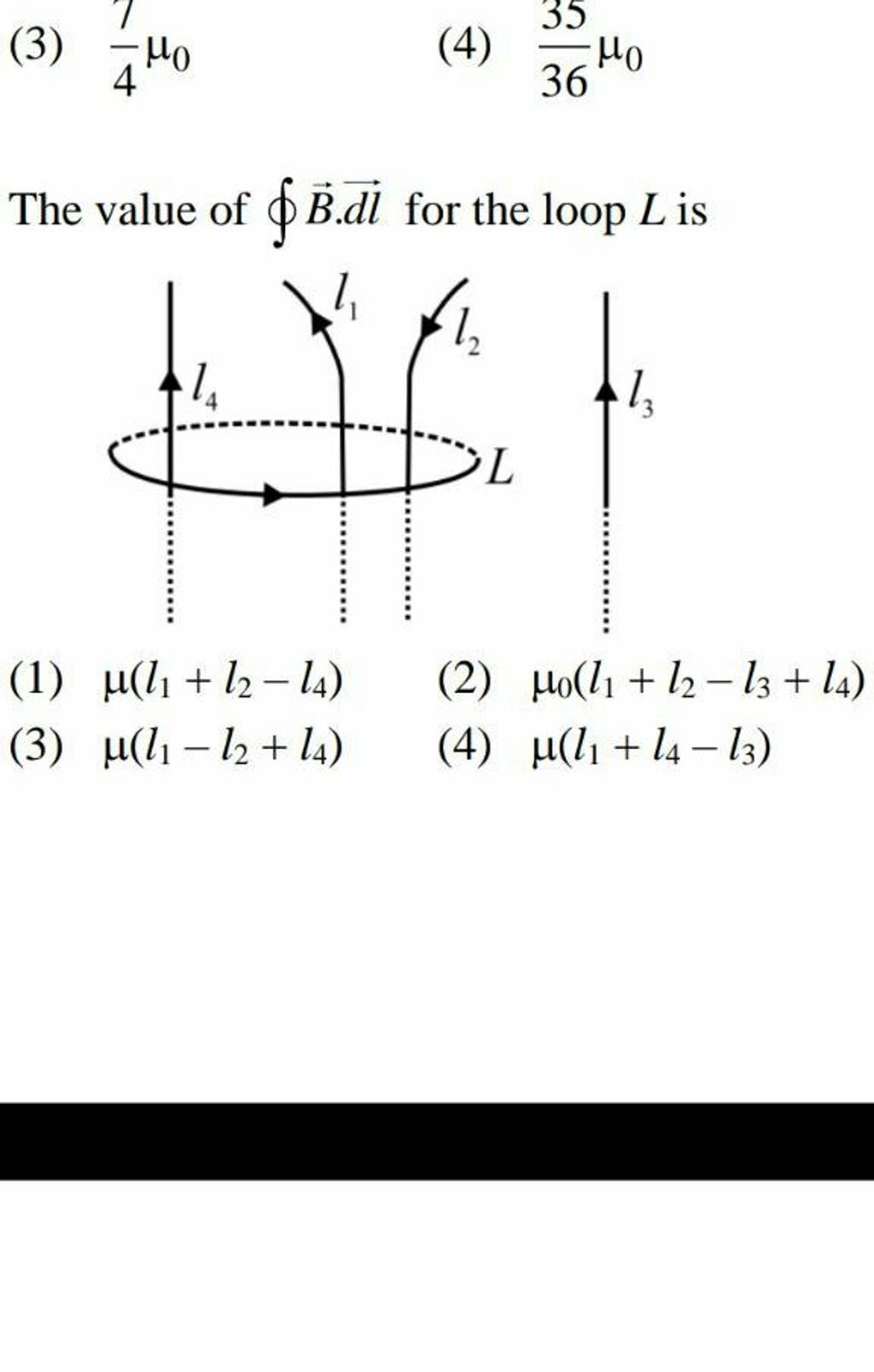 The Value Of ∮B⋅dl For The Loop L Is | Filo