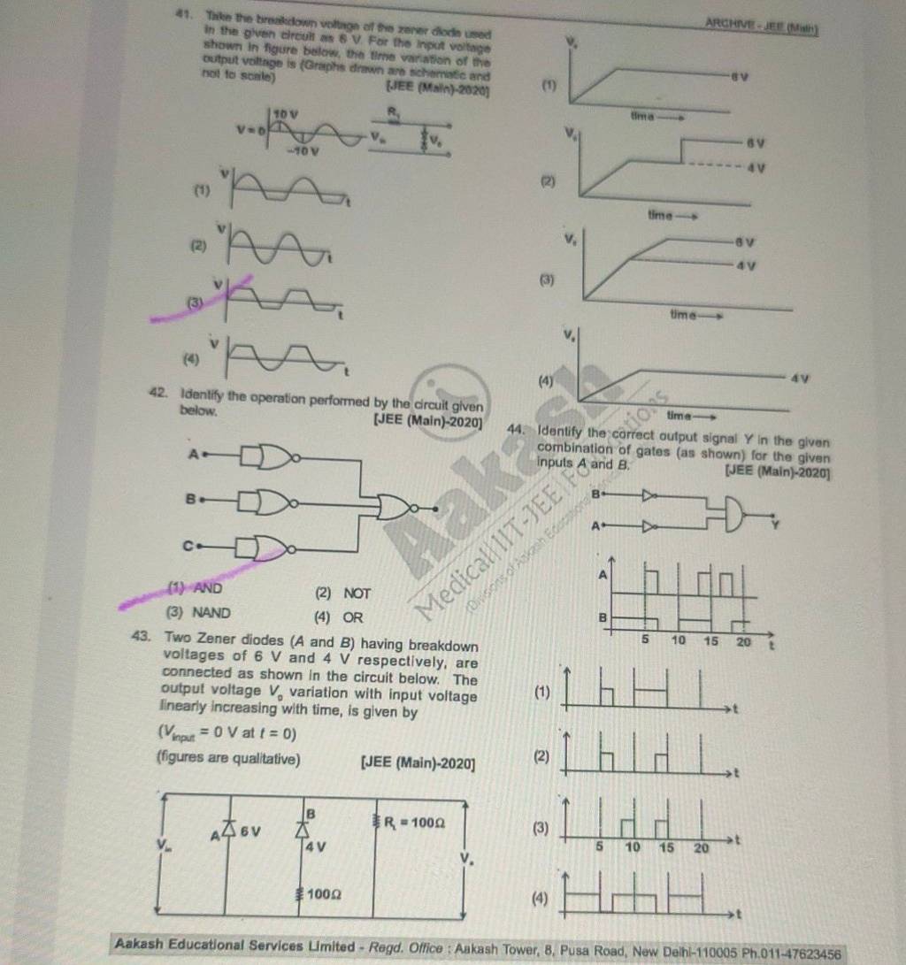 Two Zener diodes (A and B) having breakdown voltages of 6 V and 4 V respe..