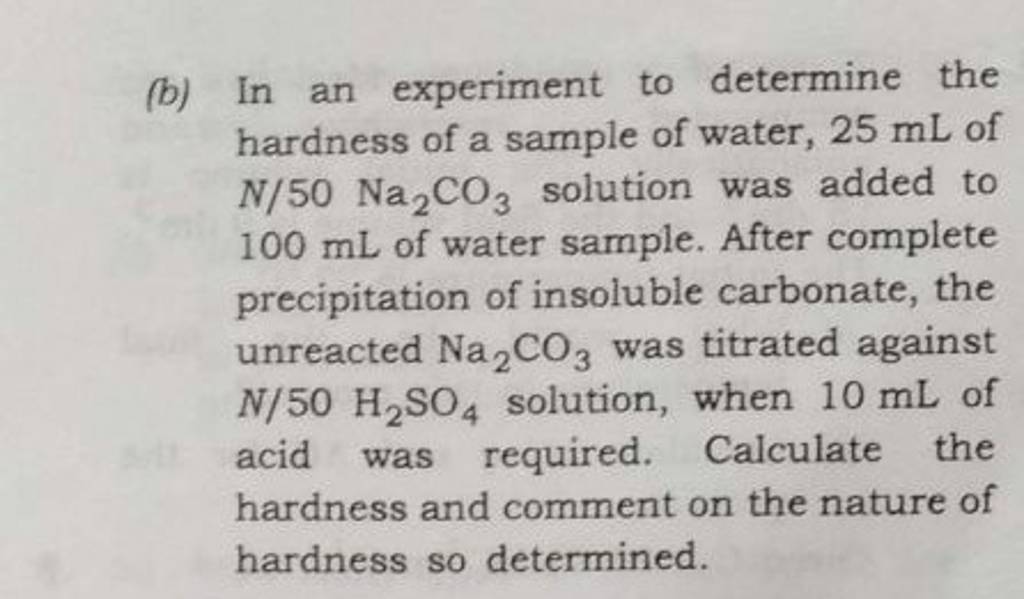 experiment to determine the hardness of a water sample