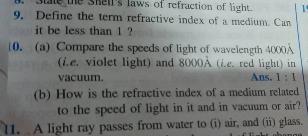 9 Define The Term Refractive Index Of A Medium Can It Be Less Than 1 9-define-the-term-refractive-index-of-a-medium-can-it-be-less-than-1